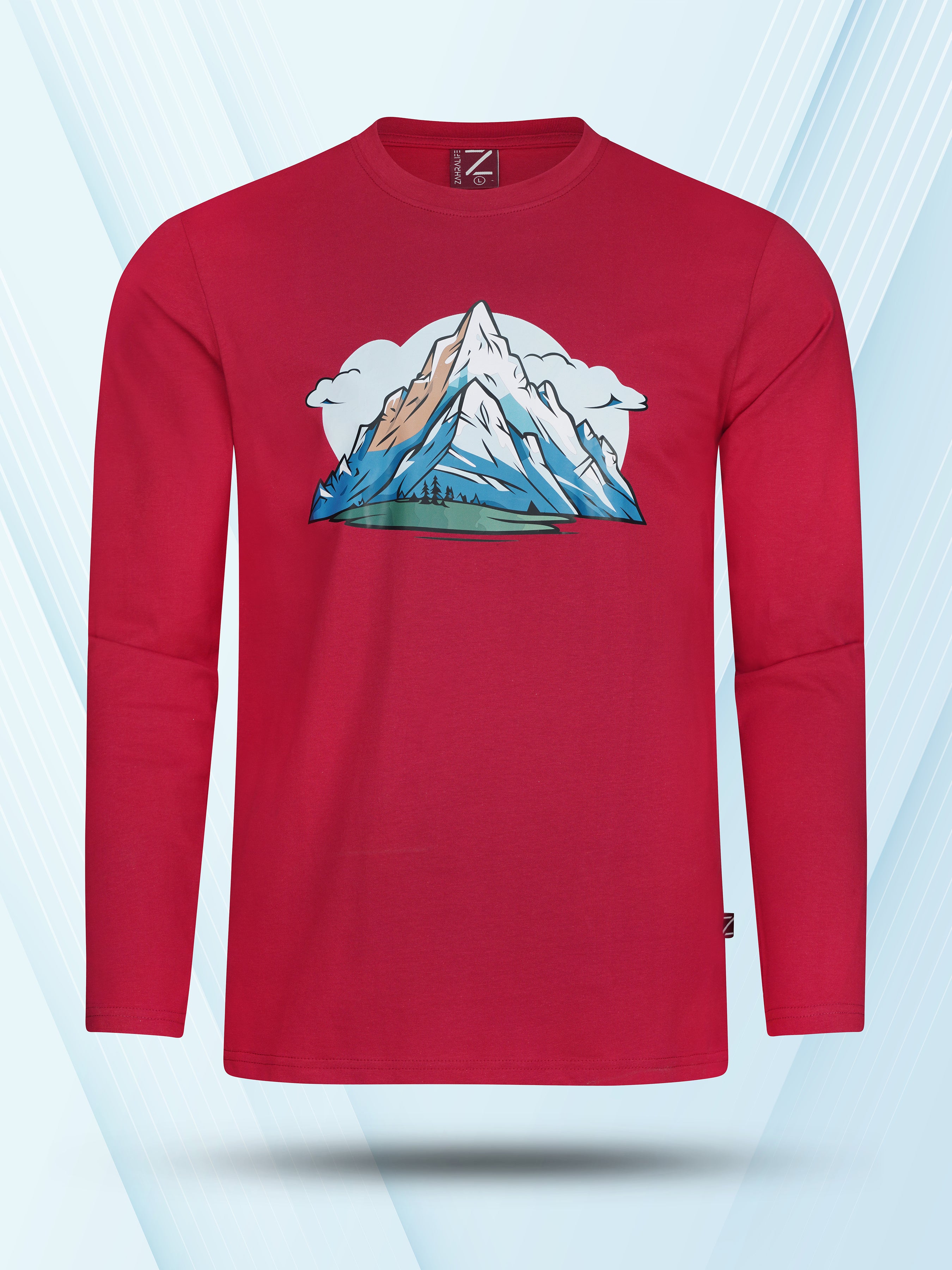 Mens Premium Full Sleeve T-Shirt - Crimson Red