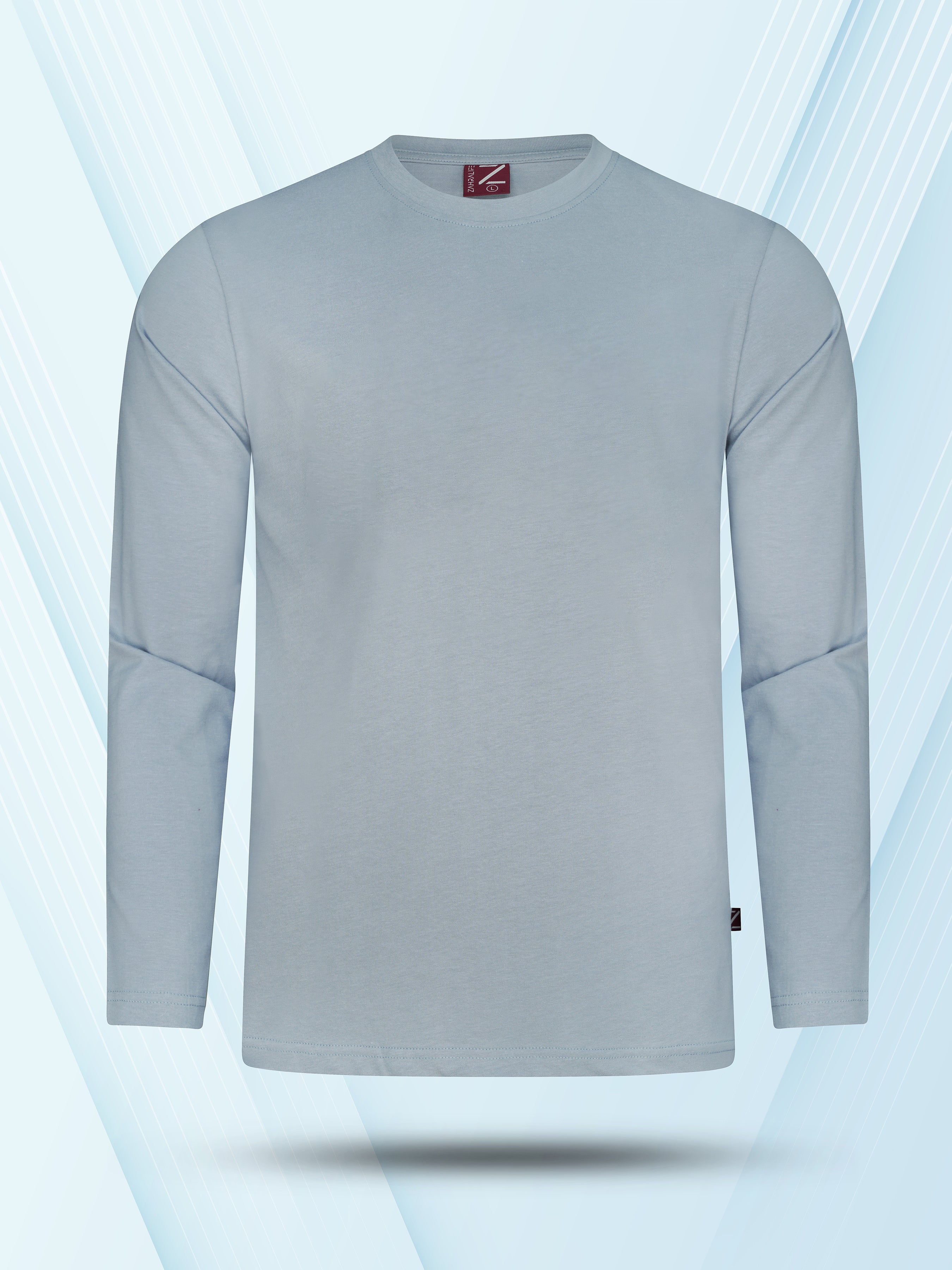 Mens Premium Blank Full Sleeve T-Shirt - Lt. Grey