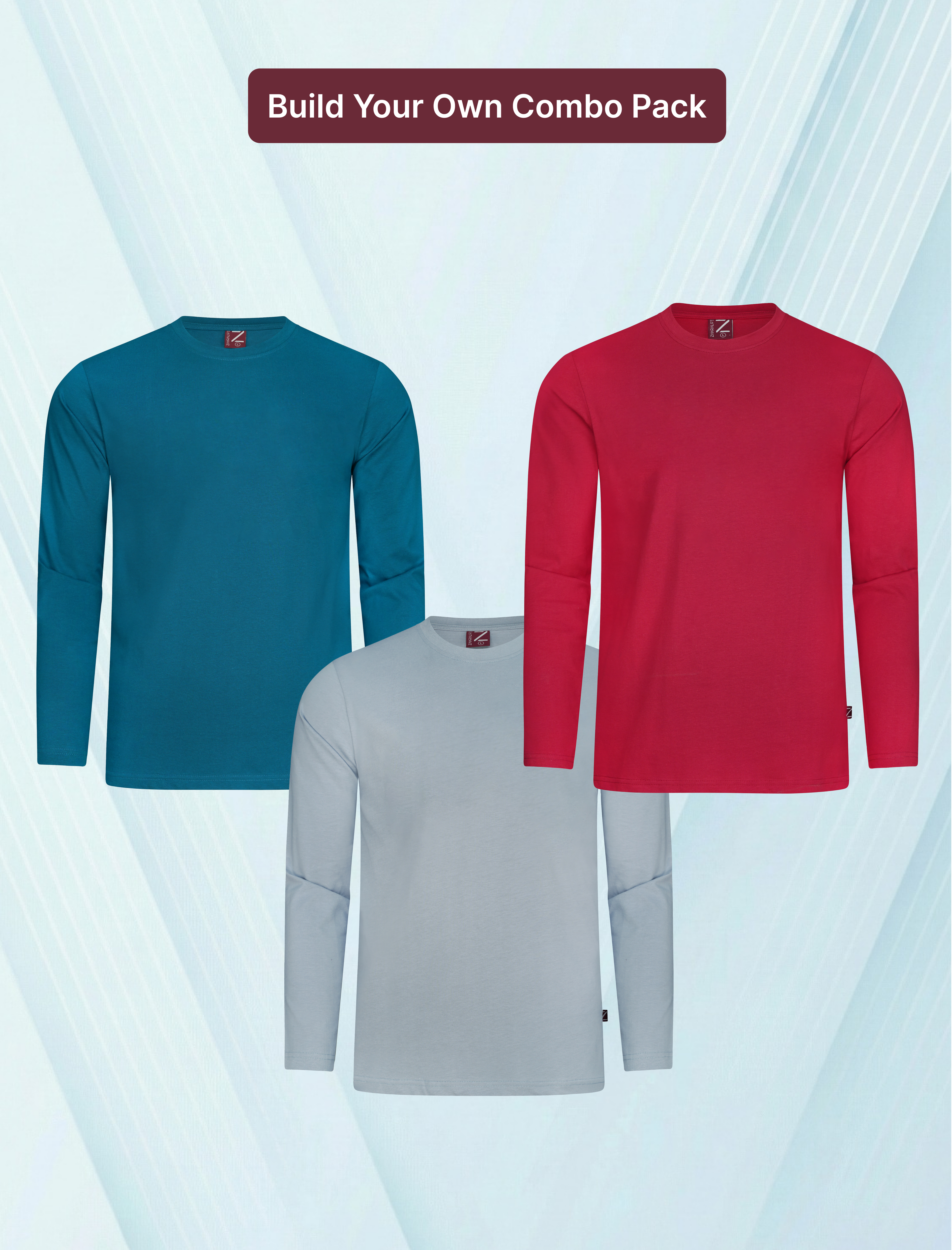 Premium Blank Full Sleeve 2 T-Shirt Combo