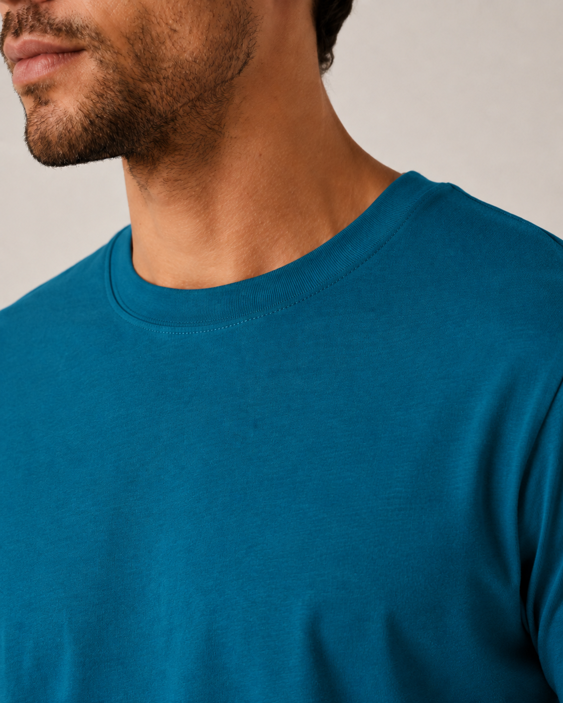 Premium Blank Full Sleeve T-Shirt - Petrol Blue
